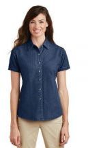 Port & Company® Ladies Short Sleeve 6.5-ounce 100% Cotton Value Denim Shirt